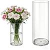 MELEJIA Set di 2 Vasi in Acrilico, Rotondo Vaso Trasparente, Vaso Indistruttibile Leggero, Vasi Trasparente Resistente per Fiori Freschi/Finti, Decorazione Interna/Esternea (12 x 20cm e 15 x 40cm)