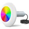 OSREE Luci Piscina LED con Filettatura 2, 15W Lampade Piscina RGB Multicolore 600lm, Ø190mm, 12V AC Riempito Resina Faro per Piscinas Prefabbricate Vetroresina Fuori Terra Acciaio, Non Telecomando