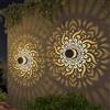 JIABAOZ Lanterna Solare da Esterno Decorativa, Lampada Solare A Mandala Con Proiezione, Impermeabile Lampada Da Parete Per Giardino, Recinzione, Vialetto (2pcs)