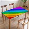 FANSU Arcobaleno Tovaglia Rettangolare Piazza Copritavolo con Bordo Elastico, 4/6/8FT Copritavolo Tavolo Panno per Esterno Sala da Pranzo Cucina Ristorante Giardino (100x100cm,Colorato)