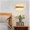 AOEH Applique da parete a LED Lampada da parete in legno per interni Appliques in legno di bambù 7w Bianco caldo 3000k Illuminazione da parete moderna in legno per camera da letto Soggiorno Scala,20cm