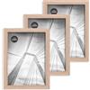 lincoolart Cornice portafoto 15x20 cm, set da 3 pezzi, in legno, MDF, con vetro acrilico infrangibile, 20x15 cm, per parete o tavolo, 6x8 pollici, per foto, immagini, disegni dei bambini