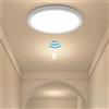 Gaethra Plafoniera LED Soffitto con Sensore di Movimento, 18W Lampadario Soffitto con Sensore Radar per Corridoi, Scale, Garage, 3000K, 4000K, 6500K