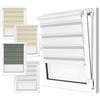 npluseins Tenda a rullo doppia in 4 colori e 8 misure, con fissaggio a morsetto sul telaio della finestra e binario di supporto fissato, facile da montare in 3 fasi, ca. 70 x 150 cm, bianco