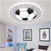 SAIVITT Dimmerabile Lampada da soffitto creativa LED per bambini, design a calcio, soggiorno plafoniera cameretta dei bambini moderna, camera da letto, nero e bianco paralume in acrilico, D40cm, 33W