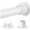 VIOREMOS Asta appendiabiti cilindrica per armadio, estensibile in bianco 74-100 cm, asta appendiabiti Ø 32 x 28 mm, con base rotonda