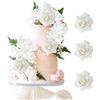 EKKONG 9 Pezzi Decorazioni Torta Compleanno Teste di Fiori Artificiali per Fai da te Corona Torta Bouquet Da Sposa Matrimonio Festa Casa Giardino (bianco)