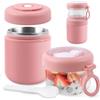 Veftsvy Porta Yogurt Termico 530ml+330ml, Acciaio Inossidabile Tazza Yogurt to Go, Riutilizzabile Porta Vogurt e Cereali con Cucchiaio, per Ufficio, Scuola, Campeggio (Rosa)