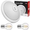 Maclean Plafoniera MCE324 con sensore di movimento e crepuscolare inclusa lampadina luce interna Illuminazione lampada PIR IP20 360° E27 (Plafoniera 2x LED 8W bianco caldo A60)