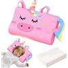 TZEKING Cuscino Memory Foam Bambini, Cuscino Schlummerkids Ergonomico con Federa Ipoallergenica, 45x27x6cm Cuscino Culla Traspirante e Lavabile per Ragazzi e Ragazze 3-10 Anni