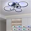 STCH Plafoniera Led Soffitto, Lampada da Soffitto 80W Rond Nero, Lampadario Soggiorno Moderno per Camera da Letto Corridoio Balcone Cucina Ristorante, Funzione di Memoria, Dimmerabile, 3000K~6500K