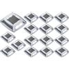 hoyiours Luci Solari Esterno 16 Articoli Segnapasso LED Esterno Impermeabile IP68 Lampione Solare Bianco Faretti Giardino Solari 24LM Luci LED Solari da Esterno Giardino per Terra, Scale e Piscina