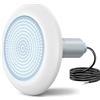 OSREE Luci Piscina LED con Filettatura 2, 18W Lampade Piscina 6000K Non Dimmerabile 1800lm, Ø242mm, 12V AC/DC Riempito Resina Faro per Piscinas Prefabbricate Vetroresina Fuori Terra Acciaio