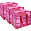 Vieshful 3 Pezzi Scatole per Vestiti Trasparenti Organizer Armadio Pieghevole Contenitori Salvaspazio Trasloco per Piumoni e Coperte