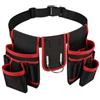 Honseadek Cintura magnetica per attrezzi, multitasche, resistente, da uomo, regolabile, da lavoro, per elettricisti, falegnami, edilizia (rosso)