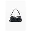 Desigual, Borsa ricami media, Donna, Poliuretano, Nero, U
