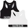 Calvin Klein 2pk Bralette G80g800744 Brassière, Black (Pvhblack/Brightwhite), 8-10 Anni Bambine e Ragazze