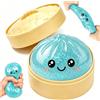TOGETDREAM Glitter Dumpling Squishy con Cestelli per Vapore ,Mochi Squishy Antistress Con espressioni carine ,Squishys Toy Kawaii a Forma di Raviolo Squishys ,Squeeze Toy Sensoriale per Bambini e Adulti