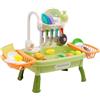 NUKied Lavello giocattolo con acqua di rubinetto,Lavandino Giocattolo per Bambini,Set di giocattoli da cucina con rubinetto funzionante con Portapiatti e Giocattoli Alimentari per ragazzi ragazze 3 4 5 6