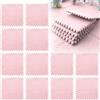 LUPATDY 12 Pezzi Tappeto Puzzle in EVA, Tappeti Puzzle in Peluche Interconnessi, 30x30cm Tappeto Gioco Antiscivolo per Camera da Letto, Soggiorno e Cameretta Bambini (Rosa Chiaro)