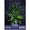 KZQNXHJPRL Pianta Succulenta Sfondo Scuro Puzzle 1000 Pezzi Carta per Adulti Decorazione Puzzle per Famiglia 38x26cm/1000pcs