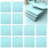 LUPATDY 12 Pezzi Tappeto Puzzle in EVA, Tappeti Puzzle in Peluche Interconnessi, 30x30cm Tappeto Gioco Antiscivolo per Camera da Letto, Soggiorno e Cameretta Bambini (Azzurro)