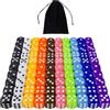 QUTHZZHY 100 Pezzi Dadi Colorati, Cubi Colorati 16 mm, 6 Facce Cubi con Tasche da Taschino, Dado da Gioco in Acrilico, Dadi da Gioco per Giochi di Carte da Tavolo, per Lezioni di Matematica,10 Colori
