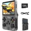 Febotak R36S - Console di gioco portatile retrò, schermo IPS da 3,5 pollici, 128 GB di memoria, 20.000 giochi preinstallati, sistema Linux, console portatile palmare (nero)