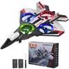TLPEMN Getto da combattimento aereo 4D RC con illuminazione a LED, clip a 360° e rulli acrobazie, 3 modalità di velocità, 2 batterie ricaricabili, facile da volare per bambini e principianti