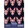 KZQNXHJPRL Testa di Gatto Sphynx Motivo Puzzle 1000 Pezzi Carta Adulti Sfondo Notte Gioco di Puzzle 1000 Pezzi Relax Decorazione Casa 38x26cm/1000pcs