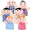 Tyinerc Marionette a mano per bambini,Marionette a mano - 6x Marionette a mano per i membri della famiglia dei cartoni animati in peluche per bambini | Animali di peluche morbidi e Oggetti di