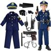 Udekit Costume da Polizia Deluxe con Manette, Walkie-talkie Fischietto, Bastone, e altri Accessori della Polizia per Abiti da Poliziotto dai 9 ai 12 Anni