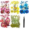 Cayway 84 Pz Naturali Pressati Fiori Pressati Secchi, Foglie Pressate Secche Naturali per Resina con Pinzette Forbici, Fiori Secchi Veri Pressati Fiori per Scrapbooking, Gioielli in Resina Epossidica
