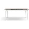PAZZO DESIGN Tavolo da Pranzo Diletta Rettangolare Allungabile con Piano in Ceramica Effetto Marmo Bianco, Base in Metallo Bianco, 140 x 80 x 77.5 - id_2357
