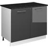 Vicco Mobile lavello cucina Fame-Line, Antracite lucido/Bianco, 100 cm, PL Antracite, per la combinazione con altri moduli della serie Fame-Line
