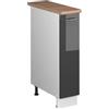 Vicco Armadio cucina dispensa alto Fame-Line, Antracite lucido/Bianco, 20 cm, PL Rovere, per la combinazione con altri moduli della serie Fame-Line