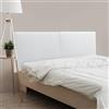 DHOME Testiera Imbottita Liscia in Similpelle Altezza 70CM Spessore 4cm e 8cm per Parete Acustica Testate Letto Pannello Fonoassorbente Camera da Letto (Blanco, 180cm Dual, Spessore 8cm)