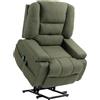 HOMCOM Poltrona elettrica, reclinabile elettricamente, con funzione massaggio e calore, reclinazione regolabile, poggiapiedi, 2 telecomandi, dim. 89L x 90L x 102H cm verde