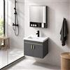 FGNIXLN Set di mobili da bagno con mobiletto, 51 cm, con armadietto a specchio da 45 cm, set di mobili da bagno con lavandino, sospeso, mobili moderni da bagno