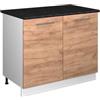 Vicco Mobile lavello cucina Fame-Line, Rovere dorato/Bianco, 100 cm, PL Antracite, per la combinazione con altri moduli della serie Fame-Line