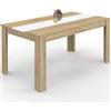 IDMarket - Tavolo da pranzo rettangolare GEORGIA per 8 persone in simil-faggio e bianco 160 x 80 cm