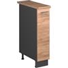 Vicco Armadio cucina dispensa alto Fame-Line, Rovere dorato/Antracite, 20 cm, PL Rovere, per la combinazione con altri moduli della serie Fame-Line