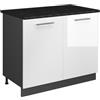 Vicco Mobile lavello cucina Fame-Line, Bianco lucido/Antracite, 100 cm, PL Antracite, per la combinazione con altri moduli della serie Fame-Line