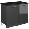 Vicco Mobile lavello cucina Fame-Line, Antracite lucido/Antracite, 100 cm, PL Antracite, per la combinazione con altri moduli della serie Fame-Line