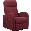 POLTRONE ITALIA Poltrona Alzapersona relax reclinazione elettrica poltrona per anziani soggiorno elevabile Detraibile 19% tessuto bordeaux
