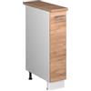 Vicco Armadio cucina dispensa alto Fame-Line, Rovere dorato/Bianco, 20 cm, PL Rovere, per la combinazione con altri moduli della serie Fame-Line