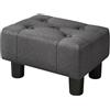 LUE BONA Pouf Poggiapiedi - Poggiapiedi Divano per Soggiorno, Camera da Letto e Dormitorio - Sgabello Basso, Moderno, Lino，Grigio Carbone