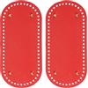PATIKIL Fondo per Borse Pelle Pu 9.8x4.7 Pollici, 2Pz Base Ovale Tappetino Fondo per Borsa Uncinetto con Fori e Chiodi, per Borse Fai da Te, Borse a Tracolla, Borsette, Rosso