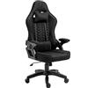KRAKEN CHAIRS Sedia Gaming Tessuto Traspirante - Nera Poltrona Gaming Ergonomica Con Cuscino Lombare, Poggiatesta, Braccioli 2D E Dondolo, Sedia Ufficio Con Schienale 120°, Portata 130 kg