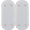 PATIKIL Fondo per Borse Pelle Pu 8,7x3,9 Pollici, 2Pz Base Ovale Tappetino Fondo per Borsa Uncinetto con Fori e Chiodi, per Borse Fai da Te, Borse a Tracolla, Borsette, Argento